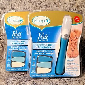 (2) Amope Pedi Perfect Electronic Nail Care System + 3 Refills Manicure Pedicure